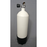 Tauchflasche 6 Liter 300bar komplett mit Ventil und Standfuss weiß