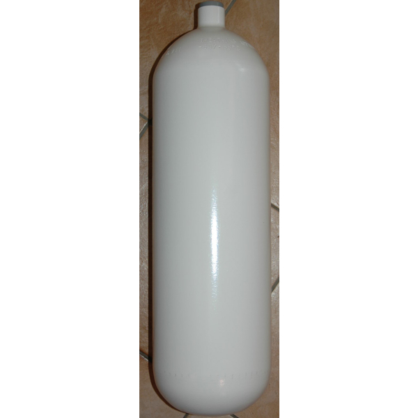 Stahlflasche / Tauchflasche 10 Liter 232 bar 171mm M25x2 ohne Ventil weiß