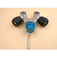 V double valve, compressed air G5/8" 230bar M25x2