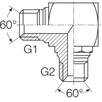 Winkel schwere Ausführung G1/4" 2x Aussengewinde