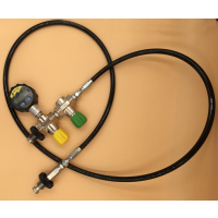 Überströmschlauch für Sauerstoff mit Digitalmanometer bis 350bar