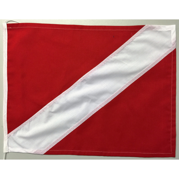Taucherflagge DAN - rot / weiß