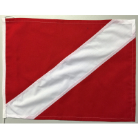 Taucherflagge DAN - rot / weiß