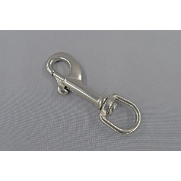 Stainless steel carabiner with eye 76mm long