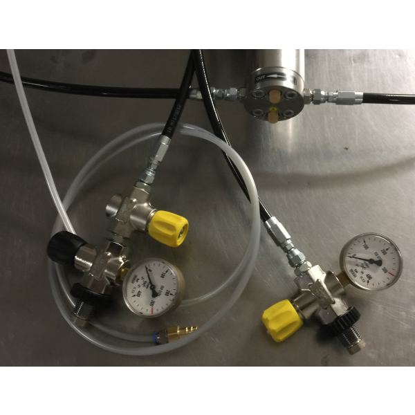 Schlauchset komplet für Sauerstoffbooster mit Analogmanometer bis 400bar