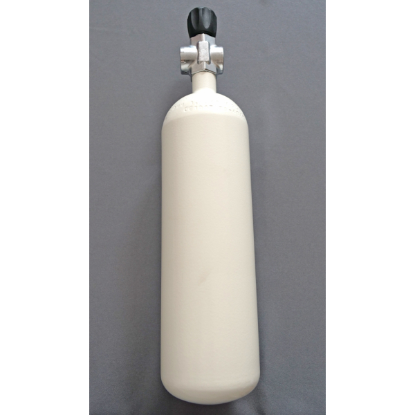 Diving bottle 3 litre 300bar complete with valve white
