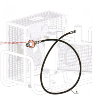 High pressure hose for Coltri compressors with 7/16 "UNF connection, JIC connection 1200mm