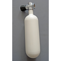 Diving bottle 1,5 litre 200bar complete with valve white