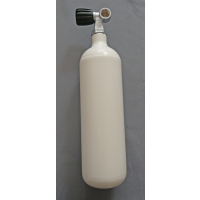 Diving bottle 2 liters 232bar complete with valve bottle neck thread M25x2 white