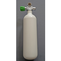 Diving bottle 2 liters 232bar complete with valve bottle neck thread M25x2 white