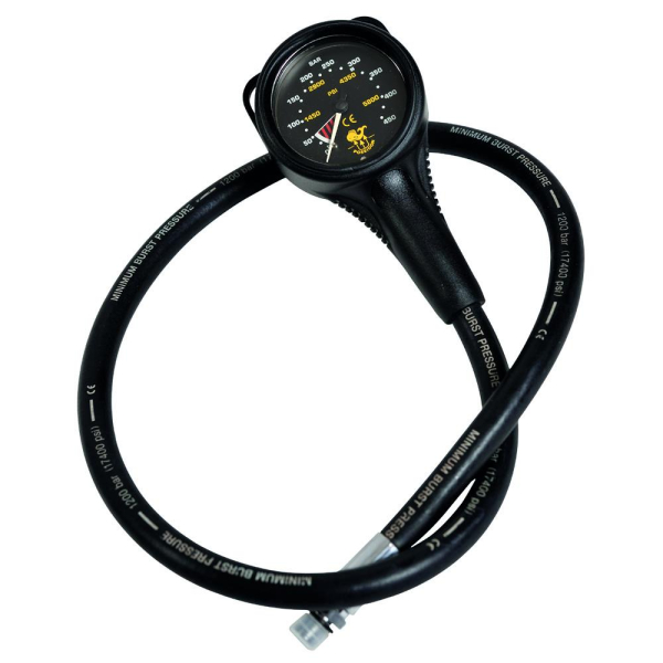Finimeter with black dial luminescent with 80cm tube from Poseidon Black-line