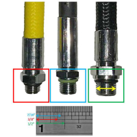 Medium pressure hose 120 cm to second stage, connection 3/8" UNF