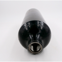 Steel bottle / diving bottle 2 Liter 300bar 100mm diameter without valve, black
