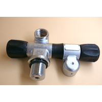 LA Double valve left compressed air 230 bar under pressure rotatable M25x2