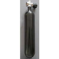 Tauchflasche 1,5 Liter 200bar komplett mit Ventil schwarz