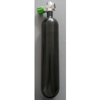 Tauchflasche 1,5 Liter 200bar komplett mit Ventil schwarz