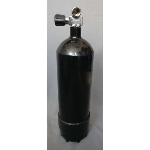 Diving bottle 5 litre 300bar complete with valve and stand black