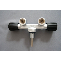 T-valve twin valve compressed air 300bar M25x2mm fixed...