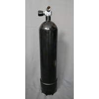 Diving cylinder 8 litre 300bar complete with valve and stand black