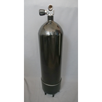 Tauchflasche 10 Liter 300bar komplett mit Ventil und Standfuss 178mm schwarz