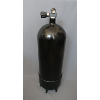 Tauchflasche 12 Liter 230bar komplett mit Ventil und Standfuss 178mm schwarz