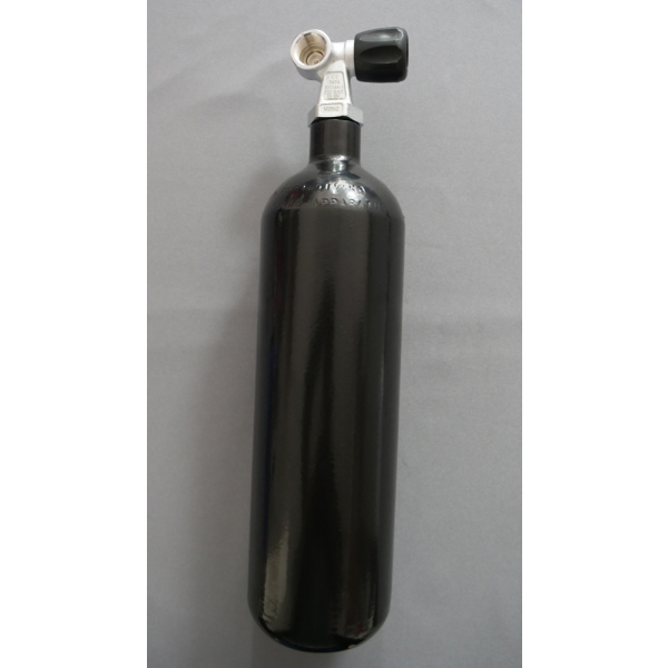 Tauchflasche 2 Liter 232bar komplett mit Ventil Flaschenhalsgewinde M25x2 schwarz