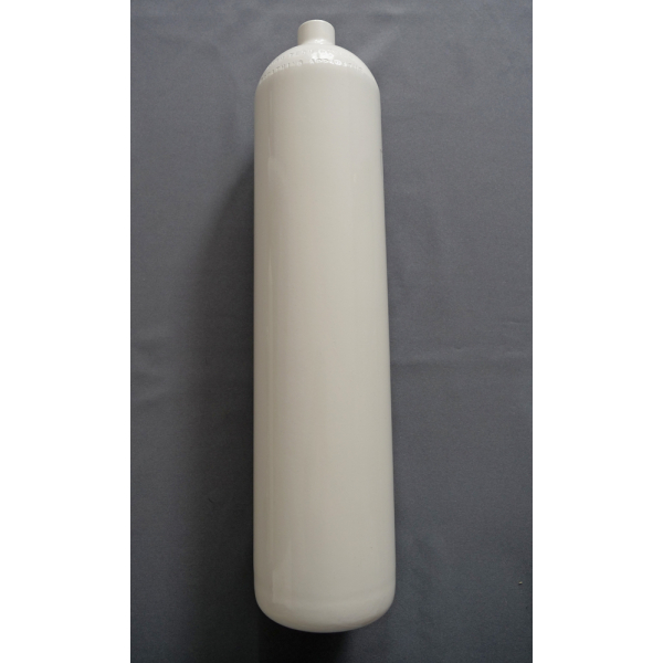 Stahlflasche / Tauchflasche 4 Liter 200 bar 114mm M25x2 ohne Ventil weiß