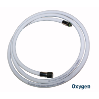 Medium pressure hose 100 cm to second stage, connection 3/8 "UNF white 100% oxygen