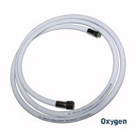 Medium pressure hose 175 cm for second stage or octopus connection 3/8 "UNF white 100% oxygen