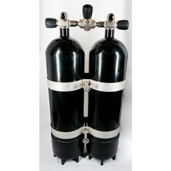 Double pack 12 liters 232bar 171mm compressed air with lockable bridge 185mm