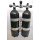 Double pack 6 liters 300bar compressed air with lockable bridge 186mm black