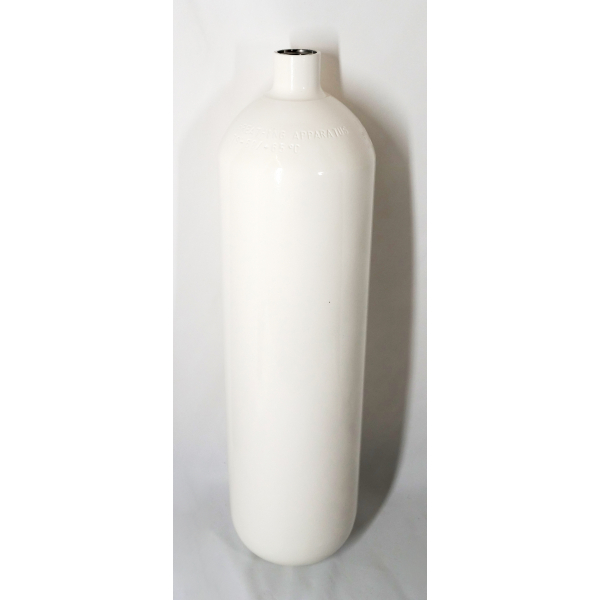 Stahlflasche / Tauchflasche 6 Liter 232 bar 140mm M25x2 ohne Ventil weiß