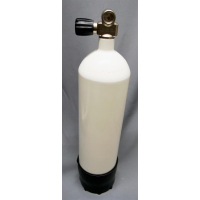 Tauchflasche 6 Liter 232bar komplett mit Ventil und Standfuss weiß