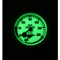 Nitrox Finimeter, individual, white dial with black labeling
