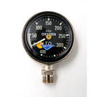 Oxygen Finimeter, individual, black dial with white lettering
