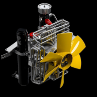 Atemluftkompressor 100 l/min 232 bar mit Verbrennungsmotor Honda Endabschaltung