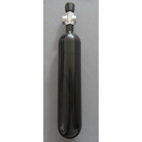 Tauchflasche 1,5 Liter 200bar komplett mit Ventil schwarz S-Ventil