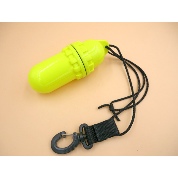 Diving, transport container for car keys etc. also under water yellow