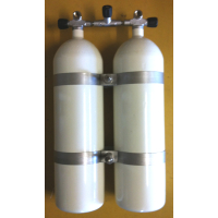Double pack 10 liters 300bar 178mm compressed air with lockable bridge