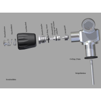Monovalve compressed air G5/8" 230 Bar right M25x2 diving cylinder valve