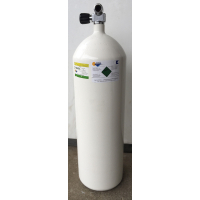 Diving bottle 15 liters 300bar complete with valve and stand 204mm white