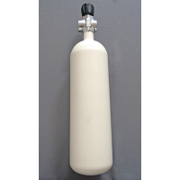 Diving bottle 2 litre 232bar complete with valve white