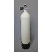 Tauchflasche 7 Liter 300bar komplett mit Ventil und Standfuss weiß