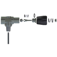 Tauchflaschenventil horizontal G5/8" 300bar Druckluftanschluss, kleinkonisch