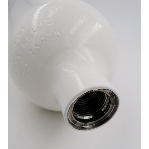 Steel cylinder / diving cylinder 2 liters 232 bar 100mm M25x2 without valve, white